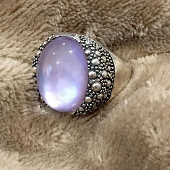MICHAEL DAWKINS Starry Night Amethyst Sterling Silver 925 Ring Sz 8.75 - Picture 12 of 17